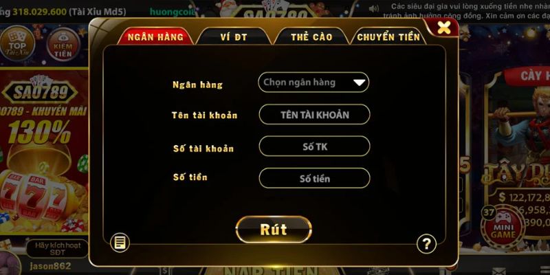 Hướng dẫn cách thức rút tiền Sao789 đơn giản, nhanh chóng