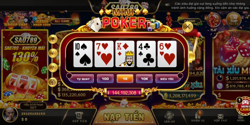 Tìm hiểu thông tin chung về Mini Poker Sao789